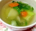 チンゲン菜と人参のスープ